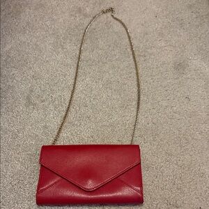 Elegant Red Envelope Clutch with Chain Strap